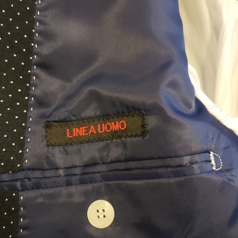 Linea Uomo Men's Rayon Linen‎ Blend Navy Blue Jacket